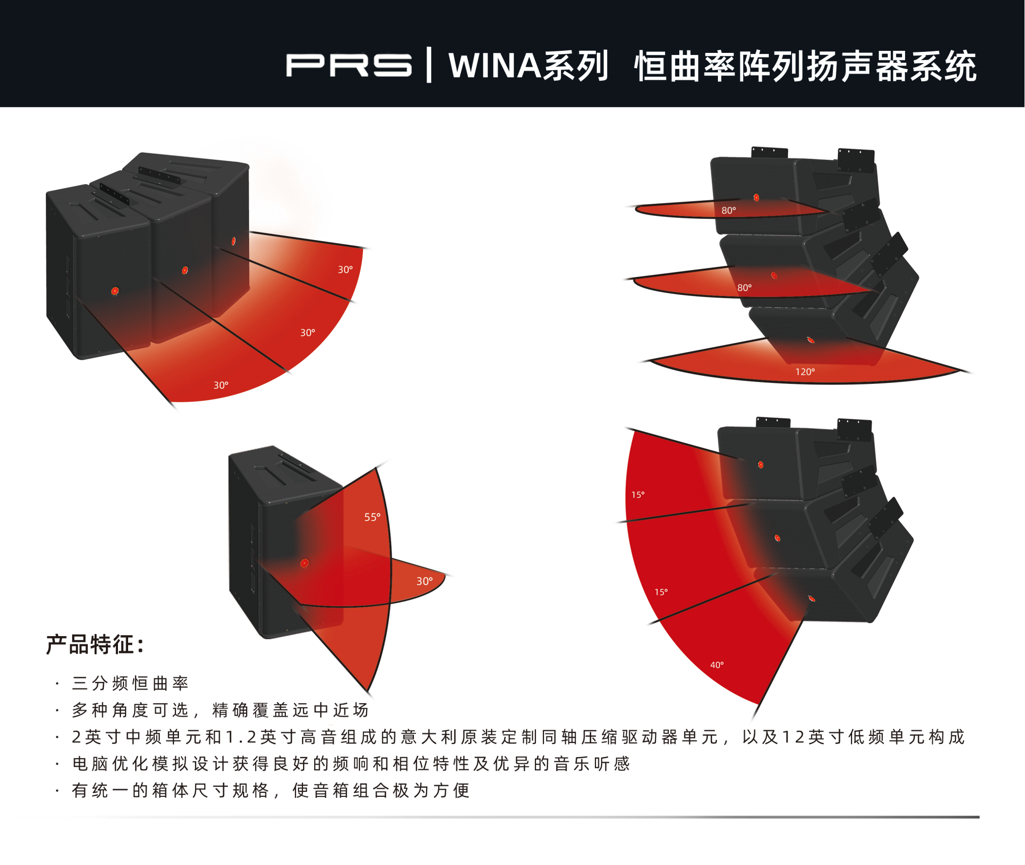 PRS PRS香蕉视频在线网址 WINA系列恒曲率阵列扬声器系统WINA-312H/312W/312N/312I